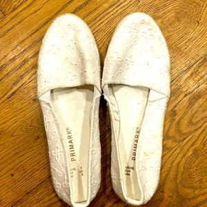 White slip ons